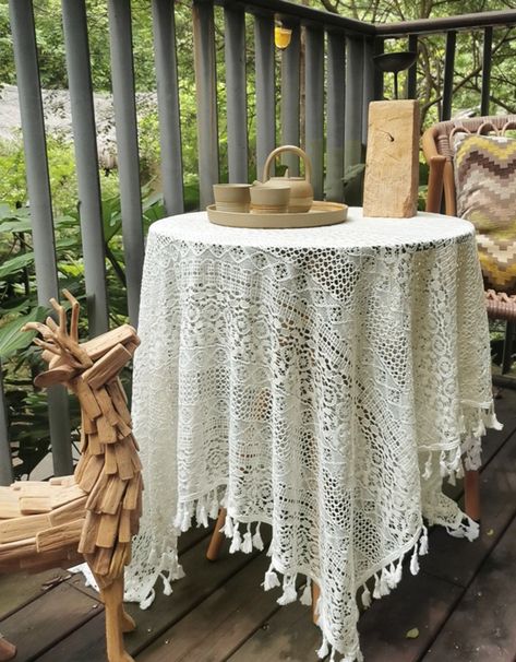 Lace table cloth, Custom Wedding rectangle square round tablecloth, Boho Table cover flower Fabric for home dining decor picnic cafe setting Cafe Setting, Lace Tablecloth Wedding, Picnic Cafe, Table Covers Wedding, Lace Table Cloth, Cover Flower, Garden Chic, Boho Table, Wedding Tablecloths