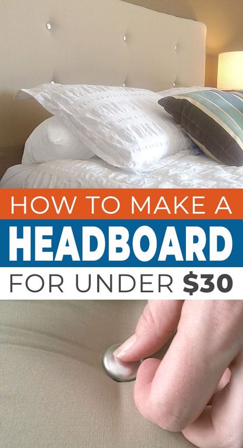 Diy Padded Headboard, Padded Headboard Diy, Diy Fabric Headboard, Foam Headboard, Cheap Diy Headboard, Craft Storage Diy, Make A Headboard, Craft Organization Diy, Diy Headboard Upholstered