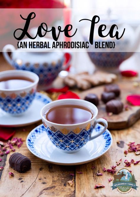 Love Tea (an herbal aphrodisiac blend) | Use this tasty herbal tea to help you relax and potentially increase libido. The herbs in this love tea blend have traditional aphrodisiac use while also being quite tasty. This herbal aphrodisiac blend can be made in a hurry, too -- for those unexpected moments of alone time. | WildernessFamilyNaturals.com Increase Libido, Aphrodisiac Foods, Oat Straw, Dried Hibiscus Flowers, Medicinal Tea, Health Drinks, Herbal Teas Recipes, Tasty Drinks, Love Tea