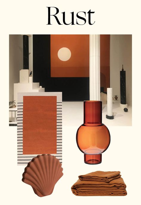 The 2020 Color of the Year, According to Domino Readers Rust Aesthetic, Rust Decor, Cream Colored Sofa, House Themes, Spa Stuff, Table Settings Everyday, Amazing Sheds, Fuzzy Rug, Art Scrapbook