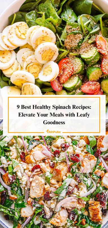 Elevate your meals with leafy goodness with the 9 Best Healthy Spinach Recipes! From hearty salads to creamy dips, enjoy delicious dishes that showcase the versatility of spinach. 🥬💚       #HealthySpinachRecipes #LeafyGoodness #NutritiousOptions #VersatileIngredients #DishPulse 𝗚𝗶𝘃𝗲 𝗮 𝗵𝗲𝗮𝗿𝘁 𝘁𝗼 𝗯𝗼𝗼𝗸𝗺𝗮𝗿𝗸 𝗳𝗼𝗿 𝗹𝗮𝘁𝗲𝗿! Meals With Leafy Greens, Meals To Make With Spinach, Spinach Lunch Recipes, Spinage Recipes, Meals With Spinach, Spinach Healthy Recipes, Spinach Meals, Healthy Spinach Recipes, Recipes With Spinach