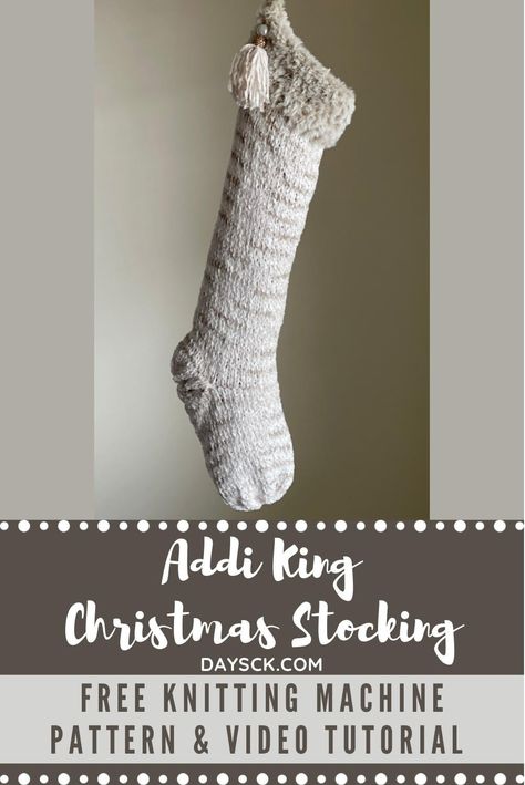 Knitted Christmas Stocking Patterns, Stocking Pattern Free, Vendor Market, Crochet Hat Sizing, Addi Knitting Machine, Loom Machine, Crochet Pieces, Crochet Pattern Instructions, Stocking Designs