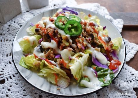 Quinoa Salad, THM E, DF, SF, GF | Around the Family Table – Food. Fun. Fellowship Around The Family Table, Thm E, Taco Salad Recipe, White Quinoa, Low Glycemic Foods, Taco Salad Recipes, Repeat After Me, Table Food, Herb Seasoning