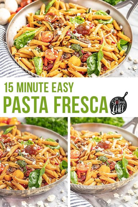 Pasta Fresca Recipe, Pasta For Lunch, Pasta For Dinner, Cold Pasta Salad, 15 Minute Meals, Pasta Fresca, Easy Family Dinners, Family Dinner Recipes, Best Dinner Recipes