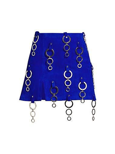 Skirt Ideas, Micro Mini Skirt, Denim Chic, Tumblr Fashion, Suede Skirt, Metal Trim, Micro Mini, Cute Skirts, Skirt Design