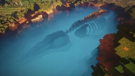 u/pleinair on Reddit Minecraft Lake Decor, Minecraft Bone Build, Minecraft Water Builds, Lake Minecraft, Epic Minecraft Builds, Spooky Minecraft, Minecraft Underwater, Whale Skeleton, Mc Builds