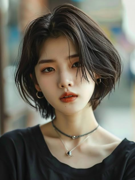 Explore Stylish Korean Bob Haircuts for a Chic Look Hair Inspiration Short Straight, Short Haircut Women With Bangs, Hair Cuts For Girls Short, Hairstyles With Bangs Korean, Cute Short Haircuts For Straight Hair, Straight Hair Short Haircut, Looking Reference, Layer Bob Haircut, Bob Hairstyles Side Part