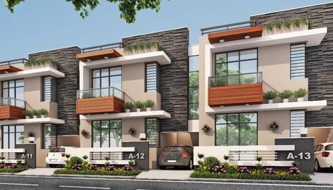 Country Style Houses, Arch Concept, House Plans 3d, Row House Design, House Design Plans, Form Architecture, Building Front Designs, Modern Bungalow Exterior, Townhouse Exterior