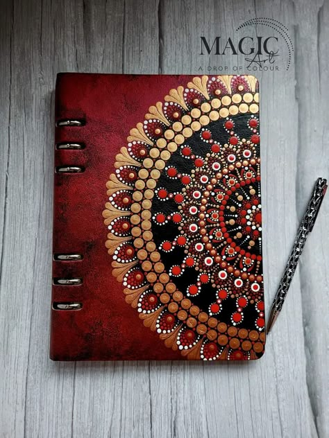 Mandala Notebook Cover, Mandala Book Cover Design, Mandala Book, Mosaic Art Diy, Free Hand Rangoli Design, Mandala Art Therapy, Pen Art Drawings, Resin Wall Art, Mandala Design Pattern