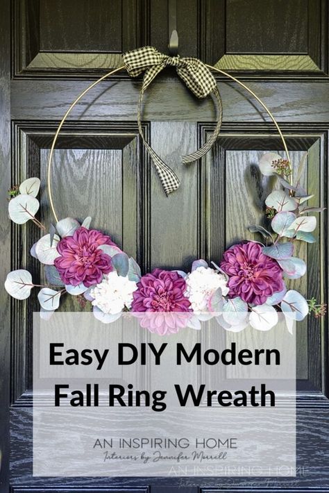 Metal Ring Crafts, Wire Ring Wreath, Ideas To Do When Bored, Front Porch Inspiration, Porch Inspiration, Ring Wreath, Wreath Rings, Fall Home Tour, Fall Rings