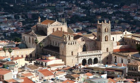 The cathedral of monreale, near palermo. An overall view of the cathedral of mon , #affiliate, #palermo, #view, #cathedral, #monreale, #sicily #ad Monreale Cathedral, Norman Architecture, Palermo Sicily, Architecture Landscape, Cut Image, The Cathedral, Floral Illustrations, Palermo, Sicily