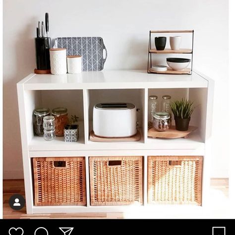 Cabin Room Decor, Cabin Room, Ikea Kallax Hack, Coffee Bars In Kitchen, Ikea Shelves, Kallax Ikea, Ikea Kitchen, Play Kitchen, Pinterest Account