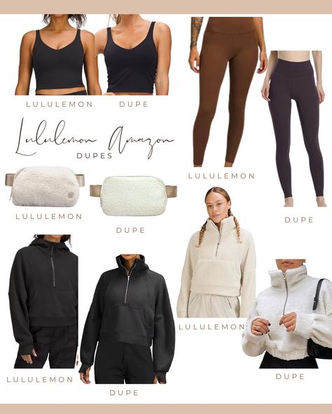 Lululemon Look Alike Amazon, Lululemon Amazon Finds, Spring Gym Outfits, Lululemon Amazon, Amazon Sets, Workout Lululemon, Gym Ootd, Lululemon Sweatshirt, Fall Winter Shoes