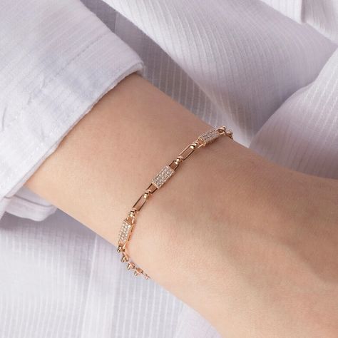 Wedding Tennis Bracelet 3 Ct Round Simulated Diamond Women 14k Rose Gold Finish Bracelet Gold And Diamond, Jewelry Bracelets Gold Women, Gold Breslet, Hand Bracelet Gold, Bracelets Gold Simple For Women, Delicate Gold Bracelet, Gold Bracelet Simple, Bracelet For Girls, Diamond Bracelet Design