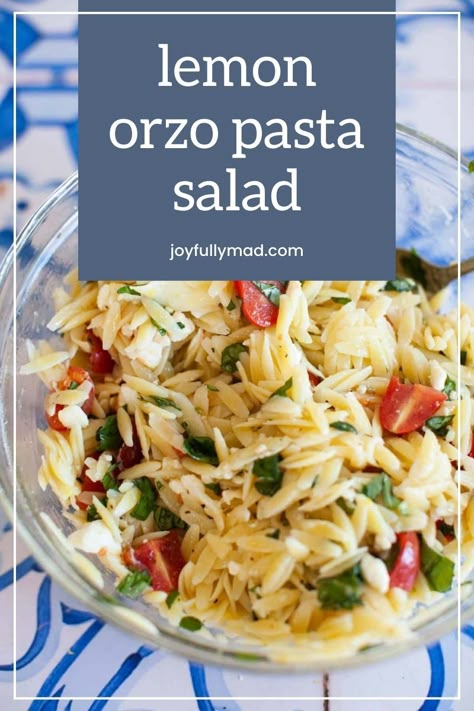 Dinner Recipes Orzo, Lemon Orzo Pasta Salad, Lemon Orzo Pasta, Lemon Orzo Salad, Summer Pasta Salad Recipes, Orzo Salad Recipes, Med Diet, Lemon Orzo, Orzo Pasta Salad