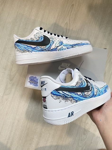 Custom Sneakers Nike, Air Force One Shoes, Painted Shoes Diy, Custom Sneakers Diy, Af1 Shoes, Custom Painted Shoes, Custom Shoes Diy, Nike Shoes Air Force, Dr Shoes