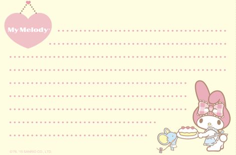 My Melody Notepad, Kawaii Printables, Luv Letter, Memo Pad Design, Framed Letters, Writing Paper Printable Stationery, Note Writing Paper, Writing Paper Printable, Cute Laptop Wallpaper