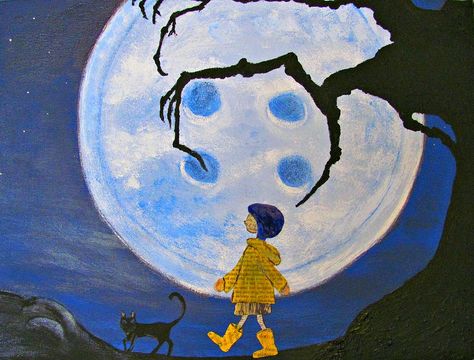 Coraline Drawing, Coraline Art, Canvas Art Painting Acrylic, Coraline Jones, Sky Art Painting, Art Sketches Doodles, Boho Painting, Cute Canvas Paintings, Canvas Painting Designs