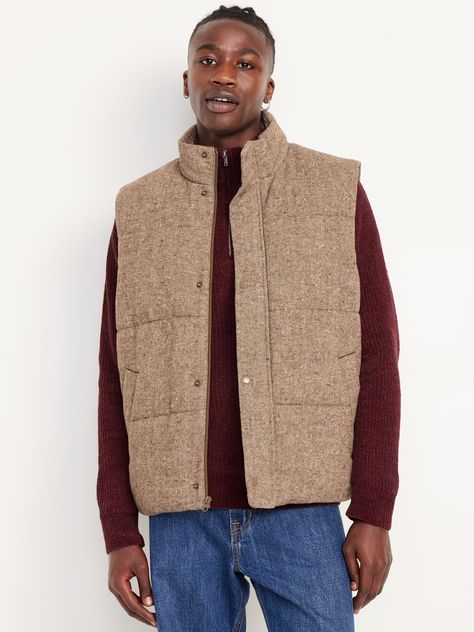 Frost-Free Puffer Vest | Old Navy Puffer Vest Brown, Old Navy Men, Outerwear Vest, Family Maternity, Family Pajamas, Mens Vest, Puffer Vest, Big And Tall, Welt Pockets