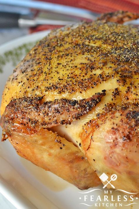 Rotisserie Chicken Oven, Baked Whole Chicken Recipes, Baked Lemon Pepper Chicken, Whole Baked Chicken, Best Chicken Dishes, Oven Chicken Recipes, Whole Chicken Recipes, Single Serving Recipes, Lemon Pepper Chicken