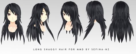 Long Shaggy hair+DL by Sefina-NZ.deviantart.com on @DeviantArt Anime Shaggy Hair, Yandere Simulator Hair Texture, Masugaku Yandere Simulator, Sims 4 Long Anime Hair, Mmd Hair Download, Sims 4 Gyaru Hair, Kawaii Wigs, Long Hair Images, Download Hair