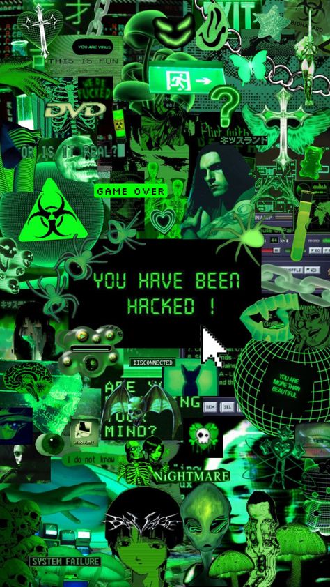 #vibes #art #music #movies #green #aesthetic #cyber #y2k #vintage Movies Green Aesthetic, 2000s Wallpaper, Aliens Exist, Alien Aesthetic, Monster Legends, Hacker Wallpaper, Streetwear For Men, Life Map, Vibes Art