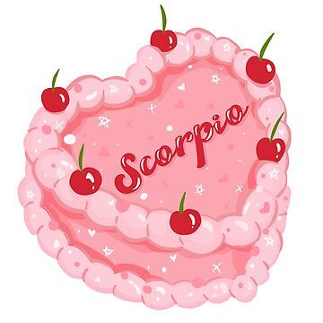 Buy "scorpio cake" by Glossypop as a Sticker. Cake Sticker Design, Scorpio Stickers, Scorpio Cake, Pink Emojis, Canva Stickers, Baddie Birthday, Cake Sticker, 17 Birthday Cake, Poster Flat