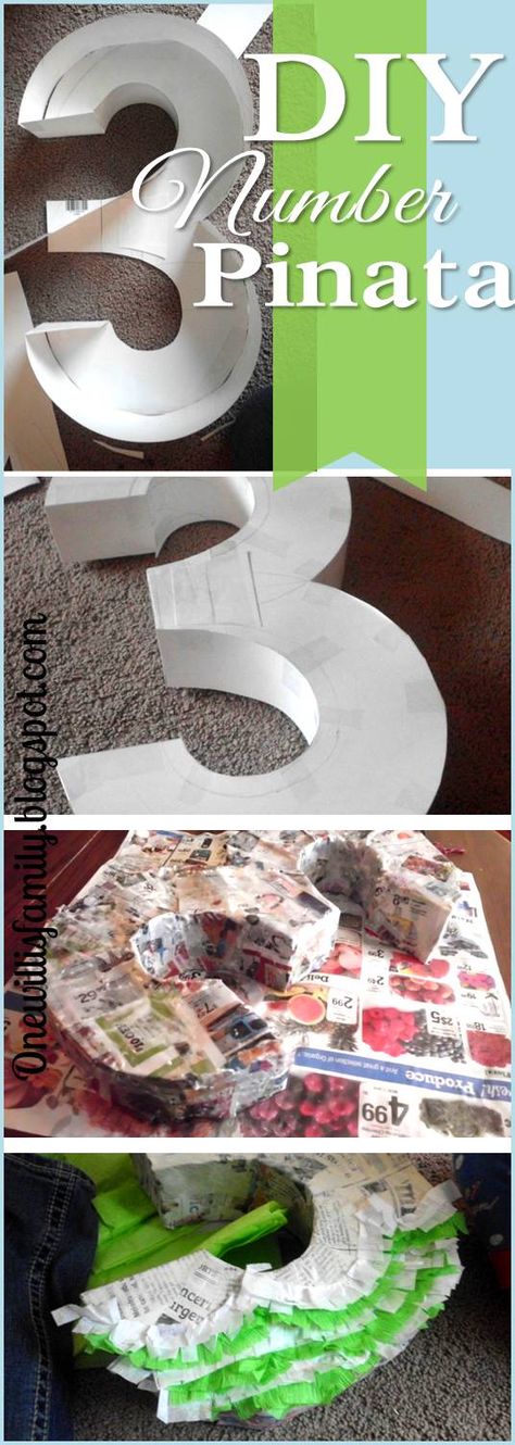 DIY Letter or Number Diy Number Pinata, Number Pinata, Birthday Board Diy, Diy Paper Mache, How To Make Pinata, Pinata Diy, Willis Family, Birthday Pinata, Paper Mache Letters