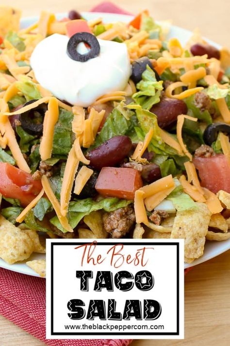 Dorito Taco Salad Recipe, Taco Salad Ingredients, Taco Salad Doritos, Taco Salad Recipes, Salad Easy, Crusted Chicken, Fruit Salad Recipes, Corn Chips, Potluck Recipes