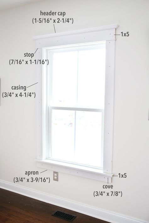 Learn how to install craftsman style interior window trim to give your windows a beautiful custom, finished look! | #craftsmanstyle #windowtrim #woodworking Window Casing Ideas Interior Trim, Craftsman Interior Trim, Window Trim Ideas Interior, Craftsman Style Window Trim, Modern Window Trim, Window Trim Styles, Craftsman Style Interior, Craftsman Style Windows, Farmhouse Window Trim