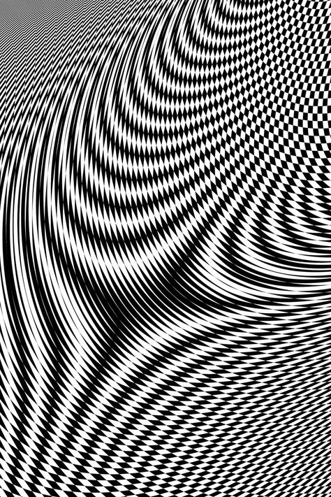 Abstract Black and White Geometric Pattern with Waves. Striped Structural Texture Checkered Amazing Optical Illusions, Illusion Pattern, Macro Photography Insects, Black And White Geometric Pattern, Geometric Pattern Art, Abstract Black And White, Optical Art, Optical Illusions Art, Black And White Background