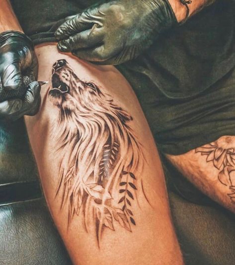 Smokey Wolf Tattoo, Wolf Tattoo Sleeve For Women, Bear And Woman Tattoo, Good Wolf Bad Wolf Tattoo, Mystical Wolf Tattoo, Wolf Howling Tattoo Design, Howling Wolf Tattoo For Women, Wolf With Feathers Tattoo, White Wolf Tattoo For Women