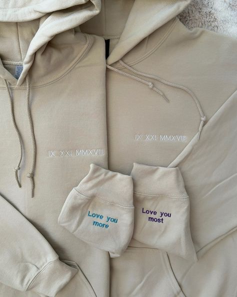 If this got sent this to you, you owe them matching hoodies🤭💕 Which one would you get?💖 Go enter my 40K Giveaway on my profile!💫 This gift is something they will wear forever & when they wear it they’ll be reminded of how much love & appreciation you have for them🫶🏼 SHOP NOW~Link in bio<3 ~~ #anniversary #anniversarygift #gift #embroiderymachine #embroidery #custominitials #asmr #embroideryasmr #SmallBusiness #bfgiftideas #gfgiftideas #boyfriendgiftideas #girlfriendgiftideas #matchingc... Matching Hoodies For Couples Embroidery, Couples Embroidery, Hoodies For Couples, 3 Anniversary, Matching Hoodies For Couples, Matching Hoodies, Bf Gifts, Match Me, Custom Initials