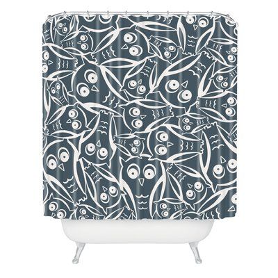 East Urban Home Heather Dutton Night Owl Single Shower Curtain Shower Curtain White, Striped Shower Curtains, Shower Liner, Bath Rugs Sets, Night Owl, Deny Designs, Design Challenges, Outdoor Patio Furniture, Shower Bath