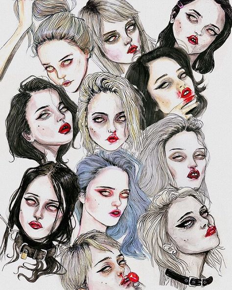 “New Background of Sky Ferreira, HQ: lucasbavid.tumblr.com You can buy this as a Phone case in society6.com/lucasbavid” Lucas David, Sky Ferreira, Arte Inspo, New Backgrounds, Gothic Art, Whimsical Art, Face Art, Portrait Art, Dark Art