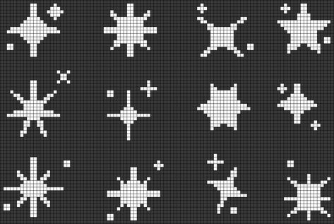 Star Pattern Knitting, Star Knitting Chart, Star Tapestry Crochet, Mitski Alpha Pattern, Celestial Alpha Pattern, Knit Star Pattern, Stars Alpha Pattern, Pixel Sparkles, Space Alpha Pattern