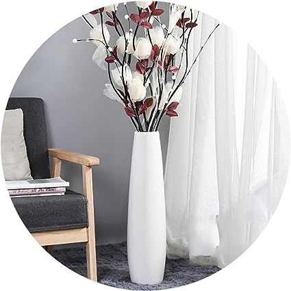 Amazon.com: Ceramic Floor Vase, GDSZJLJ 17.7" Tall White Large Decorative Vases for Modern Home Decor, Living Room, Minimalist Style Big Flower Vase for Pampas Grass, Flowers, Twigs, Office, Bedroom Décor : Home & Kitchen Large Floor Vase Decor, Big Flower Vase, Floor Vases Decor, Vases Decor Living Room, Vase For Pampas, Modern Home Decor Living Room, Large Vases Decor, Floor Vase Decor, Large Floor Vase