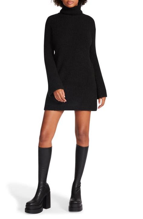 Holiday Dresses | Nordstrom Fall Sweater Dress, Long Sleeve Turtleneck Dress, Loafers Outfit, Mock Neck Sweater Dress, Ribbed Sweater Dress, Turtleneck Dress, Turtleneck Sweater Dress, Sweater Dress Women, Long Sleeve Sweater Dress