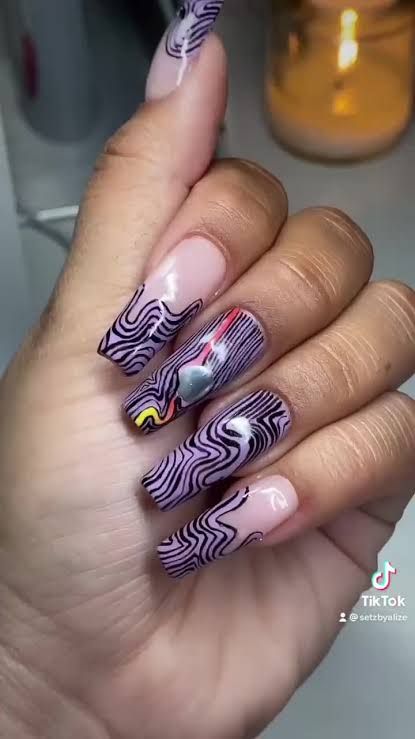 Tame Impala Nails, Album Cover Nails, Album Nails, Theme Nail Art, Artist Nails, Tame Impala, Nail Art Inspo, Music Album Cover, Funky Nails