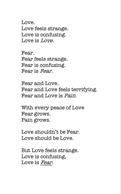 The Fear Of Falling In Love, Fear Of Commitment Quotes, Falling In Love Poetry, Fear Of Love Quotes, Example Of Poem, Fear Of Falling In Love, Best For Me Quotes, Poem Themes, Emotion Board