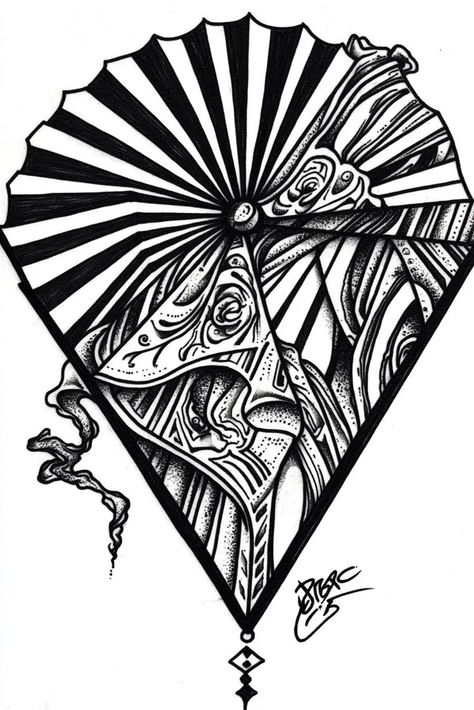 Tattoo idea: tattoo sketch A traditional Japanese fan sensu with an 1 Traditional Japanese Fan, Symmetrical Tattoo, Idea Tattoo, Samurai Helmet, New Tattoo Designs, Traditional Japanese Tattoos, Japanese Fan, Line Sketch, Card Tattoo