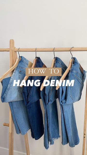 Jeans Hanging Ideas, Jeans Storage Ideas, Jeans Storage, Denim 2024, Denim Display, Jean Organization, How To Fold Pants, Boutique Store Displays, Clothing Store Displays