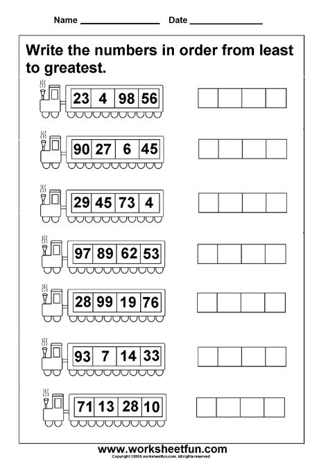 Least to greatest numbers - 4 worksheets First Grade Math Worksheets, Math Sheets, First Grade Worksheets, 2nd Grade Math Worksheets, 1st Grade Math Worksheets, 2nd Grade Worksheets, Printable Math Worksheets, Math Work, 1st Grade Worksheets