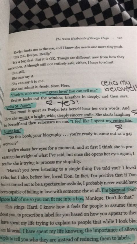 Tshoeh Annotations, Celia And Evelyn, Pretty Annotations, Hugo Book, Maxon Schreave, Book Tabs, Evelyn Hugo, Book Annotation, Favorite Book Quotes