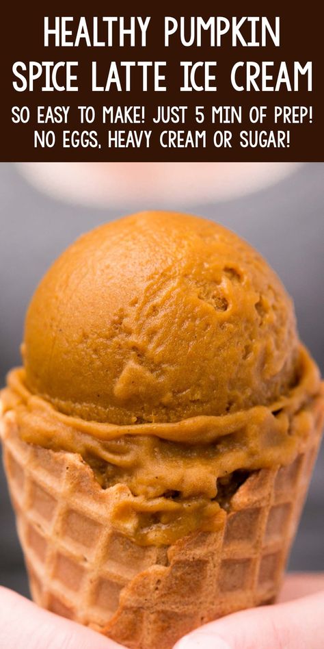 Paleo Pumpkin Ice Cream, Pumpkin Nice Cream, Homemade Pumpkin Ice Cream, Pumpkin Frozen Yogurt, Pumpkin Ice Cream Recipe, Ice Cream Video, Low Calorie Pumpkin, Healthy Pumpkin Spice Latte, Ice Cream Healthy