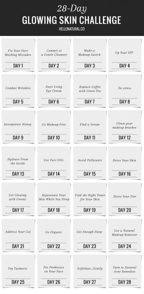 No-Fail Plan: 28-Day Glowing Skin Challenge | http://helloglow.co/no-fail-plan-28-day-glowing-skin-challenge/ Glowing Skin Challenge, Skin Challenge, Skin Care Routine For 20s, Magnesium Benefits, Day Glow, Glow Skin, Cool Ideas, Skin Issues, The Glow