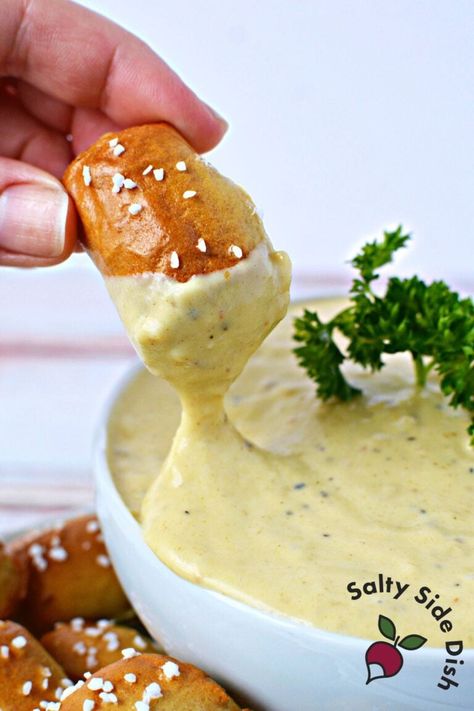 Mustard Pretzel Dip | Salty Side Dish Soft Pretzel Dipping Sauce Sweet, Pretzels And Mustard Dip, Mustard For Pretzels Dipping Sauces, Mustard Pretzel Dip Recipes, Mustard Sauce For Pretzels, Pretzel Mustard Dip, Mustard Dip For Pretzels, Pretzels Dip, Cream Cheese Veggie Dip