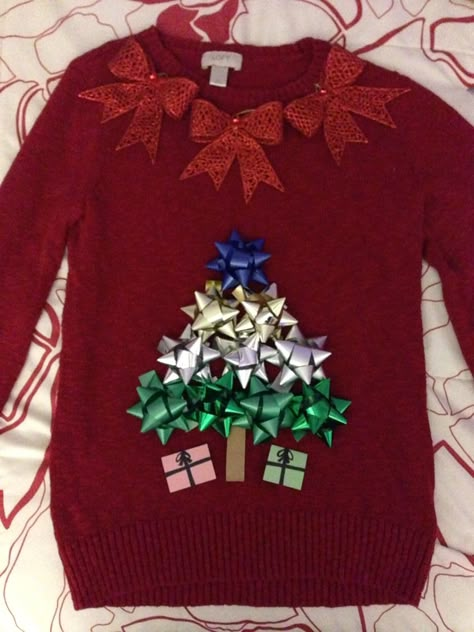 DIY ugly Christmas sweater Simple Ugly Christmas Sweater Diy, Kids Diy Ugly Christmas Sweater, How To Make An Ugly Christmas Sweater, Diy Kids Ugly Christmas Sweater, Diy Ugly Christmas Sweaters Easy, Diy Ugly Christmas Sweaters For Kids, Diy Christmas Jumper, Homemade Ugly Christmas Sweater Diy, Diy Christmas Clothes