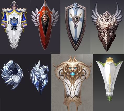 shields aion 2 Fantasy Shield Design, Fantasy Shield Design Concept, Shield Fantasy Art, Fantasy Shield Art, Shield Design Concept, Shield Concept Art, Fantasy Shields, Shield Fantasy, Fantasy Shield