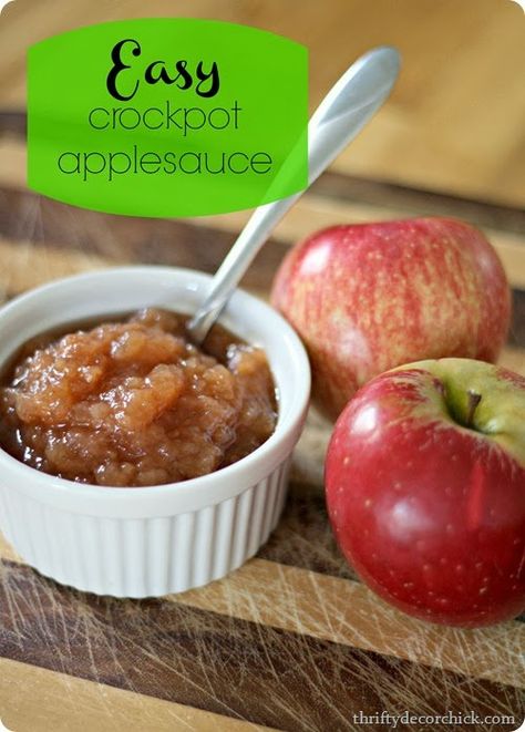 Simple #crockpot #applesauce @ thriftydecorchick.com...makes your home smell amazing and is great on a snowy December day  #Christmasfood Homemade Applesauce Crockpot, Applesauce Crockpot, Chunky Applesauce, Apple Week, Slow Cooker Applesauce, Crockpot Applesauce, Crockpot Apple, Fall Crockpot Recipes, Pumpkin Bread Easy